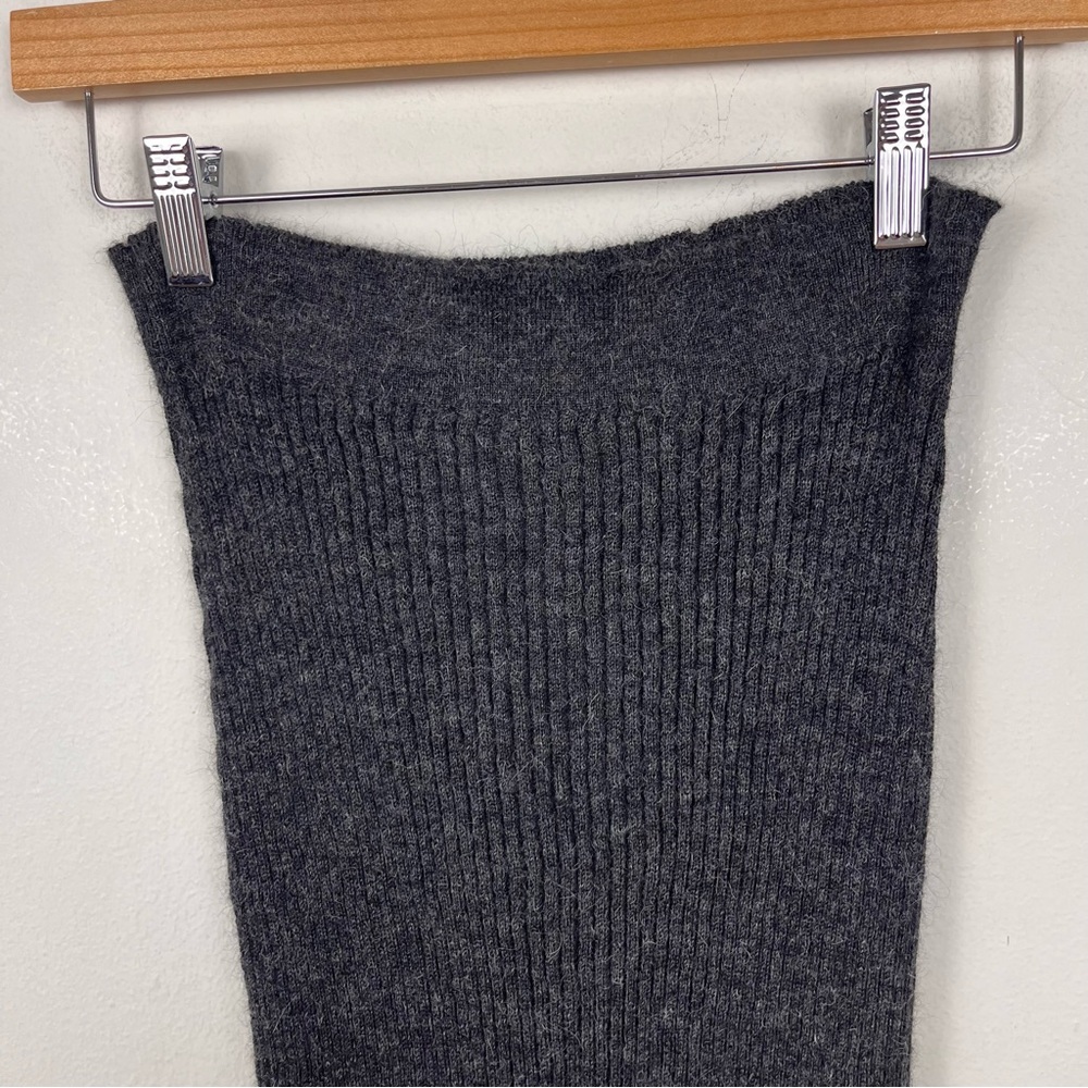 ACNE STUDIOS Randa Alpaca Wool Gray Ribbed Midi Skirt Size M - Picture 5 of 10